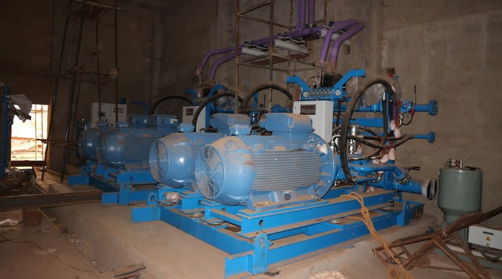 Hainzl hpus connected to tube-mac non-welded piping in the hpu room of nmdc sinter plant